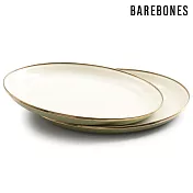 【兩入一組】Barebones CKW-1026 雙色琺瑯盤組 Enamel Plate (11＂)  / 城市綠洲 (盤子 餐盤 備料盤) 黃褐綠