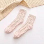 【AMIEE】甜軟棉花糖珊瑚絨中筒襪(KDG-5195) FREE 淺粉