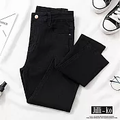 【Jilli~ko】通季款修身顯瘦小腳高彈牛仔褲 M-XL J10262 L 黑色