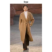 ltyp旅途原品 100支100%澳洲綿羊毛雙面呢長款大衣女秋冬毛呢外套 M L XL XL 經典駝