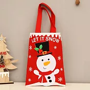 【素包包】聖誕快閃-交換禮物無仿布手提包裝小禮袋(20X27) _雪人