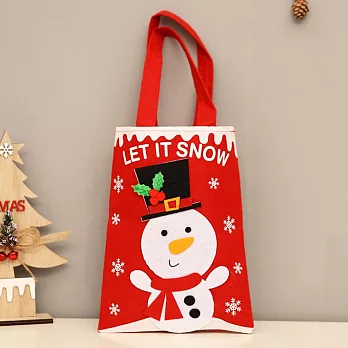 【素包包】聖誕快閃-交換禮物無仿布手提包裝小禮袋(20X27) _雪人