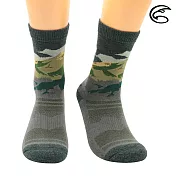 ADISI 美麗諾羊毛保暖襪 AS23060 (M-XL) / 城市綠洲(毛襪 羊毛襪 中筒襪 滑雪襪) XL 山霞綠