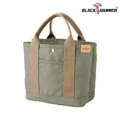 【BLACK HAMMER】經典多隔層厚磅手提帆布包─ 綠