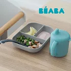 BEABA 矽膠學習餐具3件組-莫蘭迪藍