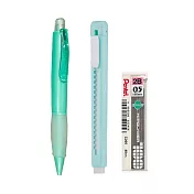 (跨品牌)日本馬卡龍色自動鉛筆組合  綠