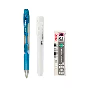 (跨品牌)日本側壓自動鉛筆組  淺藍