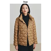 ltyp旅途原品 嵿級95白鵝絨羽絨服女 冬季高領波浪紋輕暖羽絨外套 M L-XL M 焦茶棕