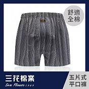【SunFlower三花】三花平口褲.男內褲.四角褲 XL 黑細條