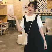 【AnZa】韓式簡約背心裙連身裙     FREE 黑色