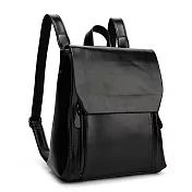 O-ni O-ni新款精選優質皮革時尚簡約潮款軟面高級百搭雙肩包(bag-6030) 黑色