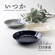 【Minoru陶器】美濃燒陶瓷花形深盤22cm ‧ 淺灰