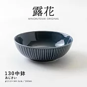 【Minoru陶器】露花 陶瓷深盤13cm ‧ 鉗藍