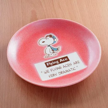 【日本YAMAKA】Snoopy史奴比 陶瓷淺盤14cm ‧ Flying Ace(紅)