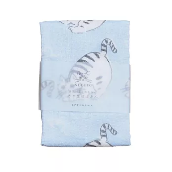 【Sugar Land】日本超吸水蚊帳生地敷巾 ‧ 貓咪(藍)