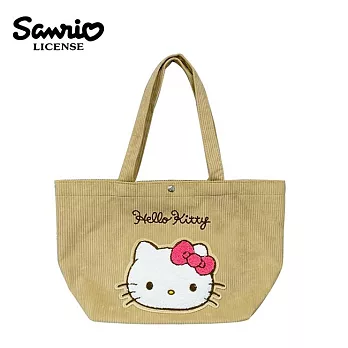 【日本正版授權】三麗鷗 燈芯絨手提袋 便當袋/午餐袋 - 凱蒂貓