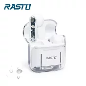 RASTO RS52 透視款TWS真無線藍牙5.3耳機 白