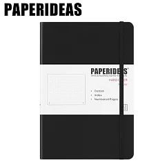 PAPERIDEAS A5子彈筆記本 頁碼硬面綁帶筆記本 與成功有約的子彈筆記術 黑色