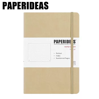 PAPERIDEAS A5子彈筆記本 頁碼硬面綁帶筆記本 與成功有約的子彈筆記術 沙色