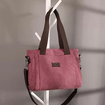 O-ni O-ni新款精選優質加厚帆布輕旅行輕巧實用托特包(bag-744) 紫色