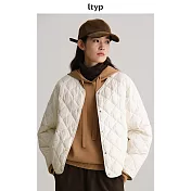ltyp旅途原品 嵿級95白鵝絨短款羽絨服 極簡輕薄菱格外套女冬季 M L-XL  M 奶油白