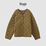 ltyp旅途原品 嵿級95白鵝絨短款羽絨服 極簡輕薄菱格外套女冬季 M L-XL M 茶棕色