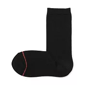 【MUJI 無印良品】女棉混足口柔軟舒適保暖直角襪23-25cm 黑色