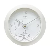 【日本正版授權】米飛兔 圓型掛鐘 滑動式秒針/指針時鐘/掛鐘/圓鐘 Miffy/米菲兔 - 白色款