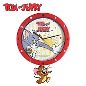 【日本正版授權】湯姆貓與傑利鼠 搖擺掛鐘 滑動式秒針 圓型掛鐘/指針時鐘  Tom and Jerry
