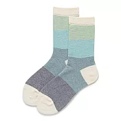 JDS 設計襪  拚色條紋棉質襪   * 灰藍色