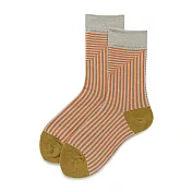 JDS 設計襪  百搭橫豎條紋日系中筒襪   * 灰橘色