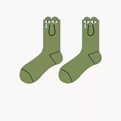 JDS 設計襪 ins潮日系學院百搭 * 綠色青蛙