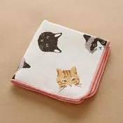 【日本friendshill】可愛圖案紗布純綿方巾 ‧ 貓咪