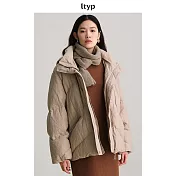 ltyp旅途原品 95白鵝絨金屬棉文藝羽絨服 時尚寬鬆加厚外套女冬 M L-XL  L-XL 青茶米