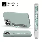 【SleekStrip犀利釦】手機握帶支架（輕量款） 透明底座 x 北歐綠葉
