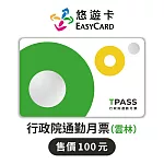 TPASS行政院通勤月票(雲林)Supercard悠遊卡_12/27陸續出貨【受託代銷】