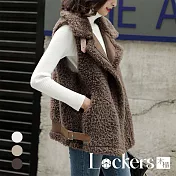 【Lockers 木櫃】秋冬羊毛絨馬甲背心外套 L112121907 XL 巧克力色XL