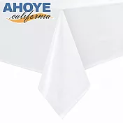 【AHOYE】緞面防皺桌巾 145*200cm 白色 (餐桌巾 餐桌布 桌布)