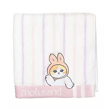 【Towel Museum】日本mofufand貓咪 無撚柔軟純棉方巾 ‧ 粉