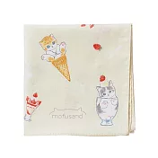【Towel Museum】日本mofusand貓咪冰淇淋 柔軟純棉萬用手巾 ‧ 黃