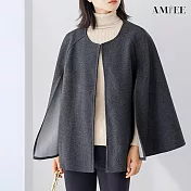 【AMIEE】舒適磨毛細針織斗篷披肩外套(4色/FREE/KDCQ-4712) F 神秘沉穩灰