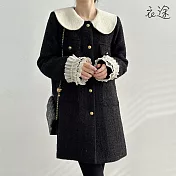 [衣途]輕奢小香風保暖羽絨外套M-L(過年穿搭/新年穿搭/買新衣/KDCQ-B687) M 黑色