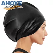 【AHOYE】長髮專用加大100%全矽膠泳帽 (女泳帽 成人泳帽)