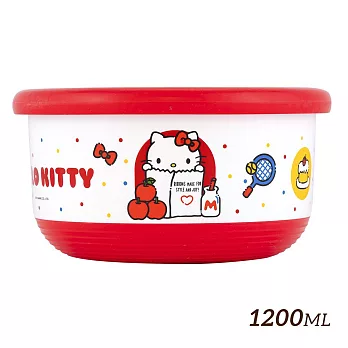 【HOUSUXI舒希】三麗鷗 Hello Kitty不鏽鋼雙層隔熱碗1200ml