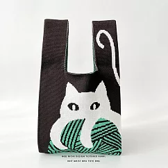 【JP生活館 】韓國小眾設計針織編織個性百搭手提包 * 白貓