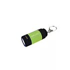【GREENON】USB充電手電筒 (GU01) 生活防水 強光LED手電筒 附鑰匙圈 青草綠