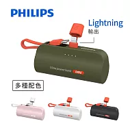 【PHILIPS】飛利浦 口袋行動電源(Lightning) 四色-DLP2550V(小支架充電) -白色