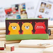 Fatties筆袋收納包-童趣動物系列 活潑小熊(咖啡)