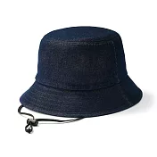 【MUJI 無印良品】吉貝木棉混平頂有簷帽56.5-59cm 靛藍
