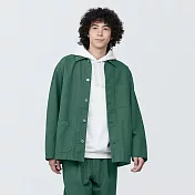 【MUJI 無印良品】男吉貝木棉混工作外套 M 深綠